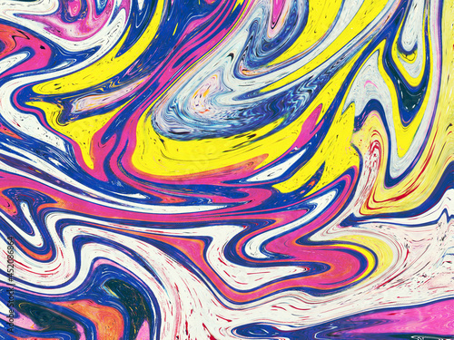 Psychedelic swirling paint abstract liquid background