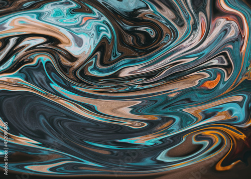 Psychedelic swirling paint abstract liquid background