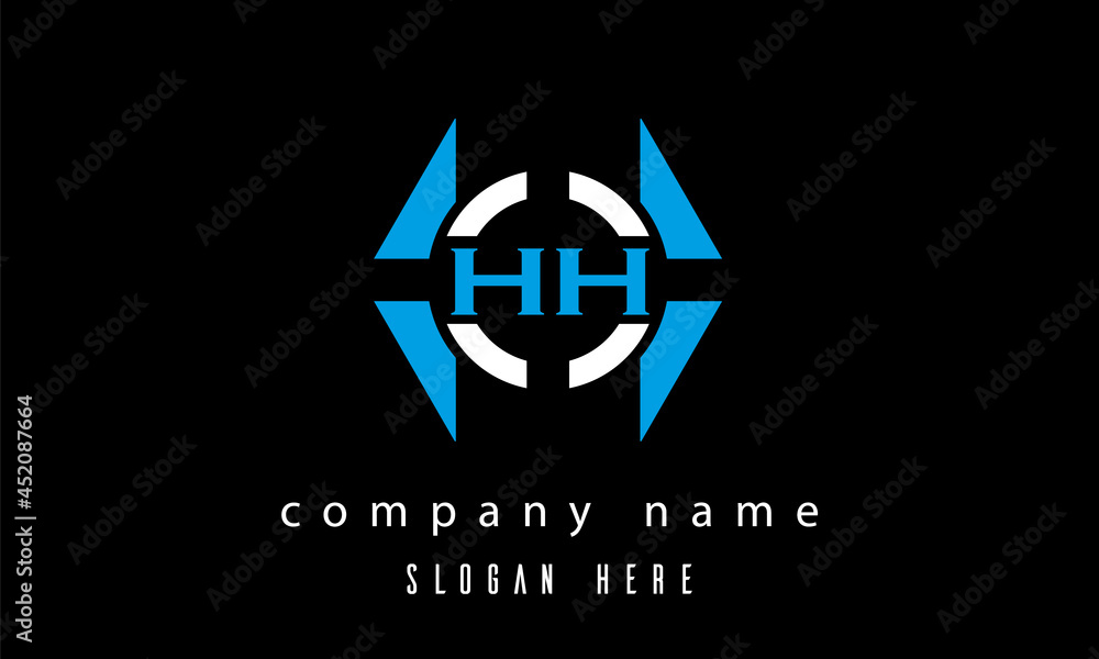 Obraz premium HH creative polygon with circle latter logo design