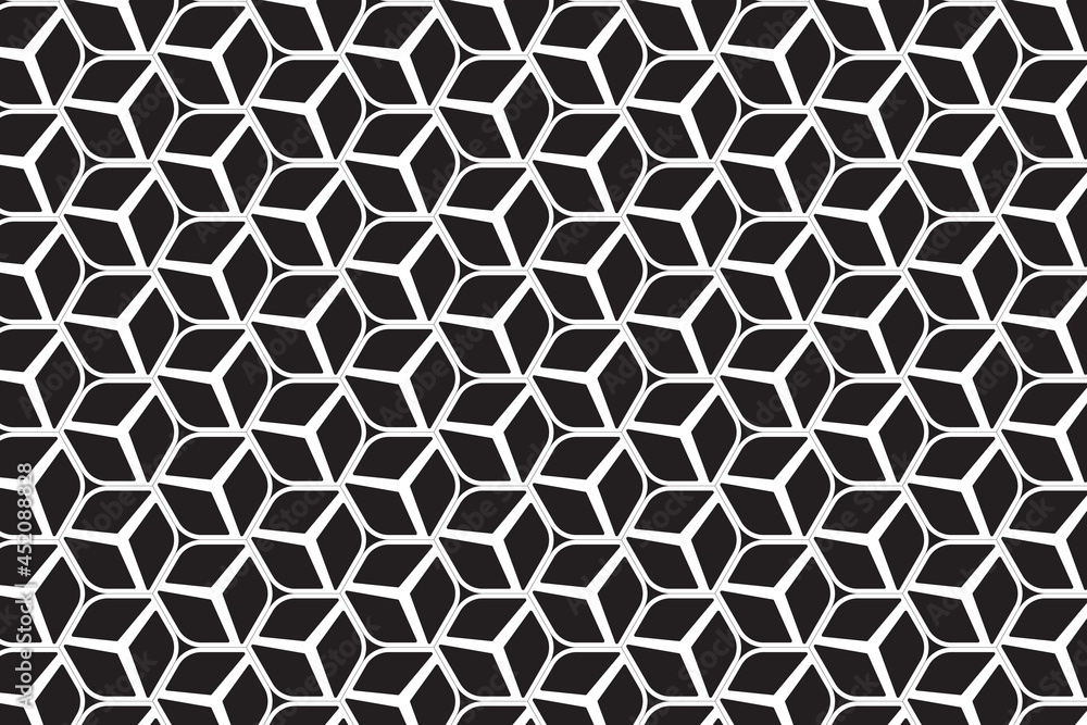 Geometric seamless pattern. Modern stylish texture with monochrome trellis. Repeating geometric hexagonal grid. Simple lattice graphic design
