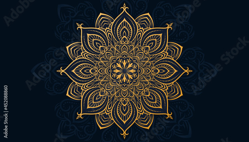 Luxury mandala background for decoration invitation, cards, wedding, logos, cover, brochure, flyer, banner. Arabic Islamic east style Mandala design