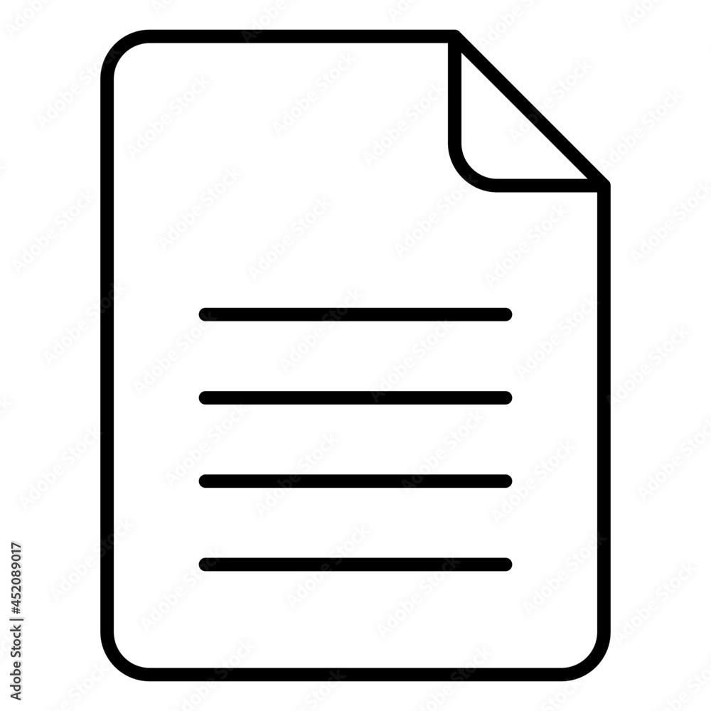 A linear design icon of folded paper, document vector A linear design icon of folded paper, document vector