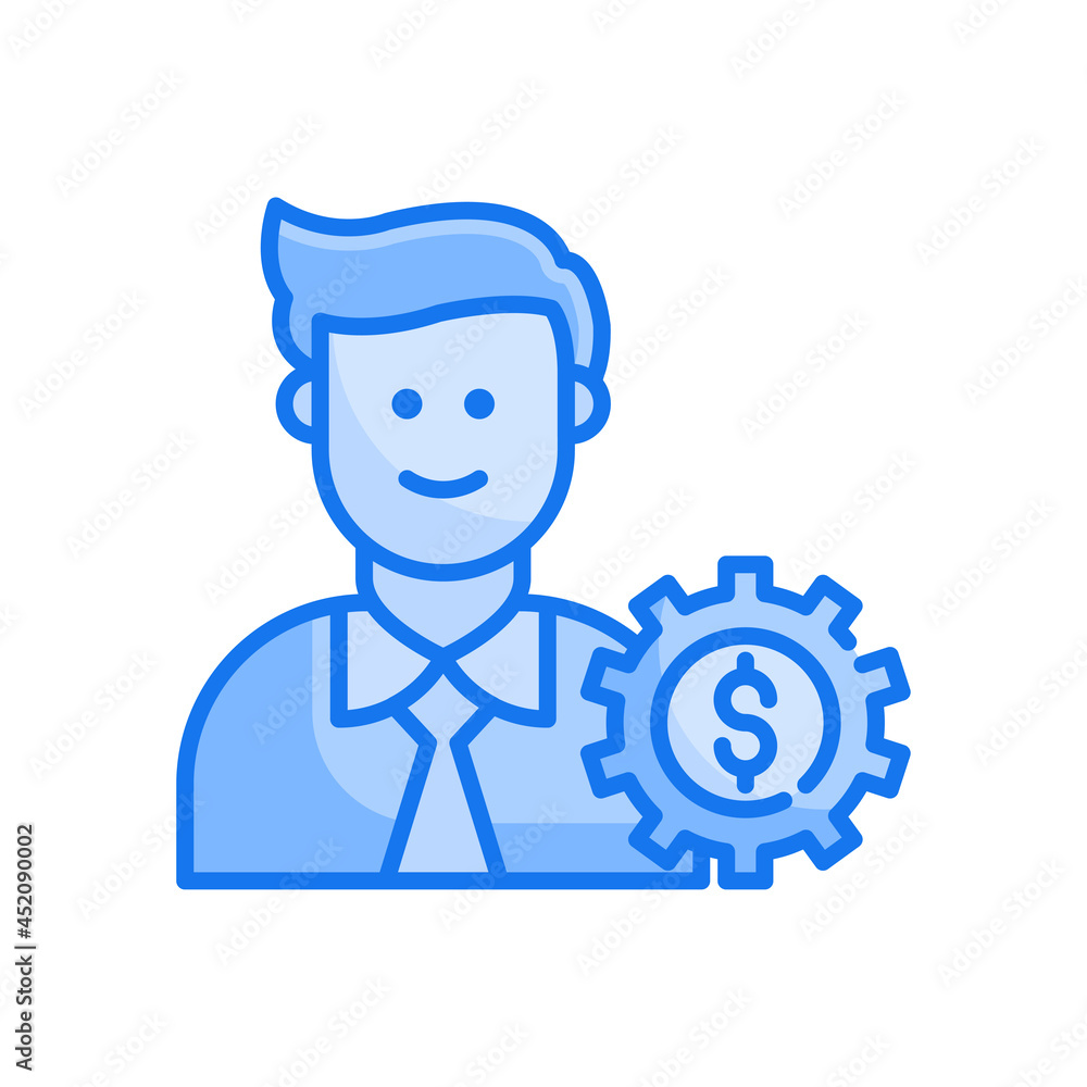 Account manager vector blue colours icon style illustration. EPS 10 File