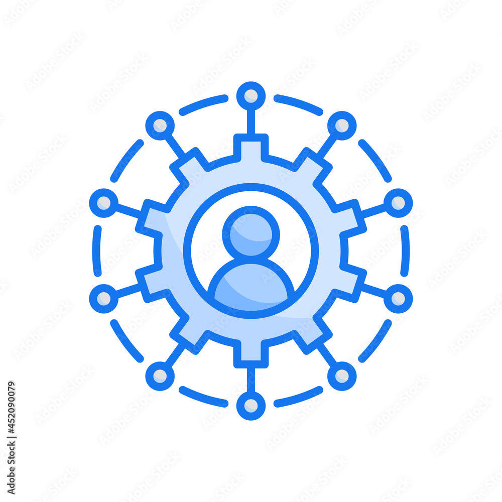 business management vector blue colours icon style illustration. EPS 10 File