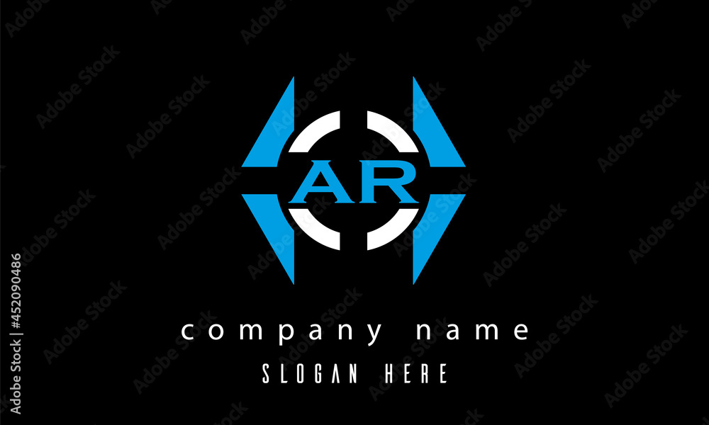 Fototapeta premium AR creative polygon with circle latter logo design vector