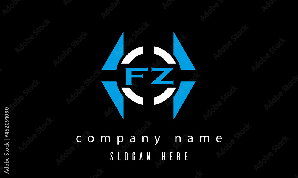 Obraz premium FZ creative polygon with circle latter logo design vector