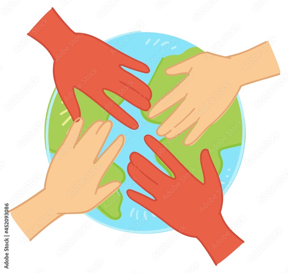 Environmental care and unity of humanity vector