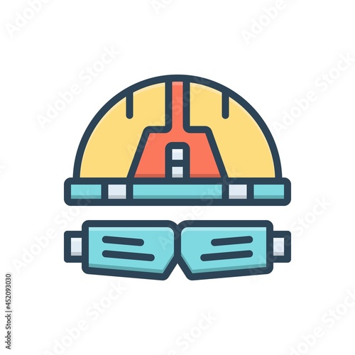 Color illustration icon for safely
