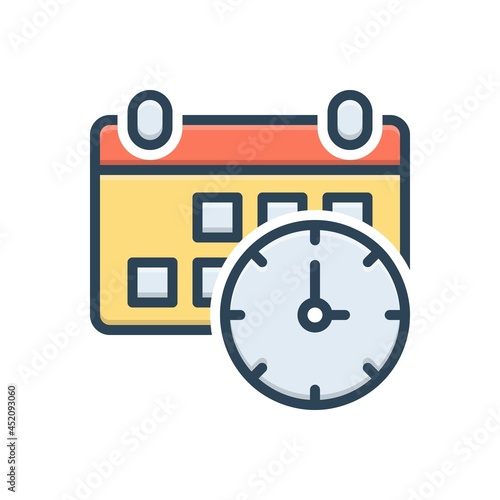 Color illustration icon for an day