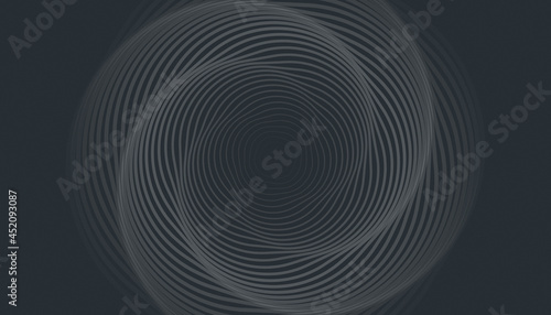 Black abstract background with spiral circles.