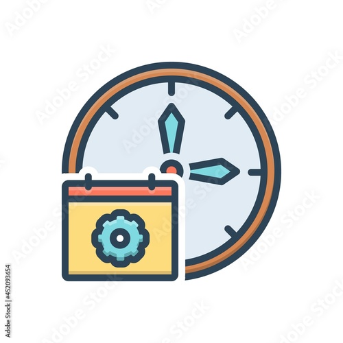 Color illustration icon for periodically