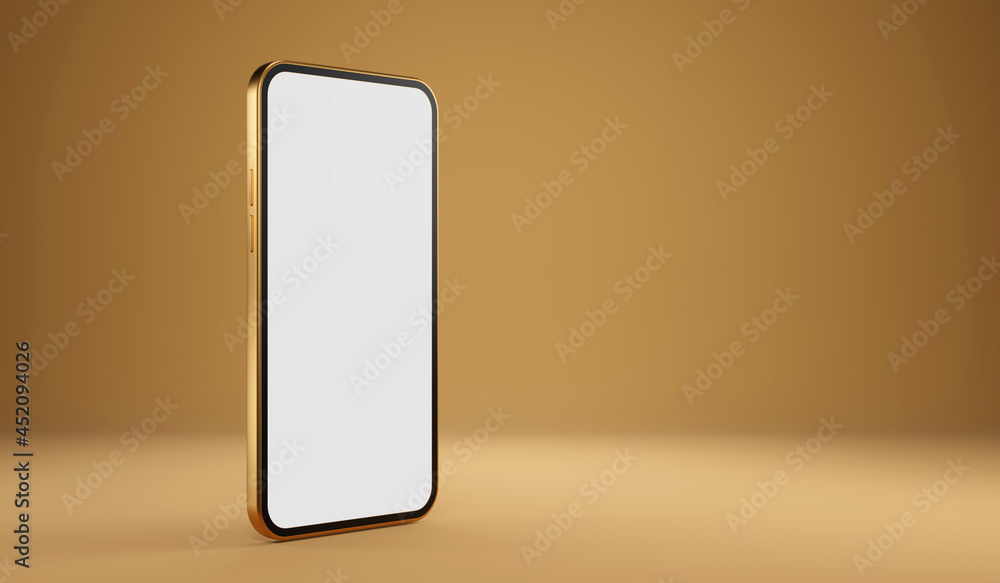 Mockup image mobile phone with blank white screen