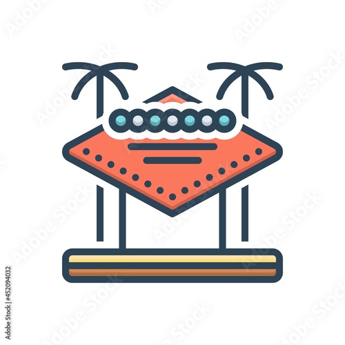 Color illustration icon for vegas