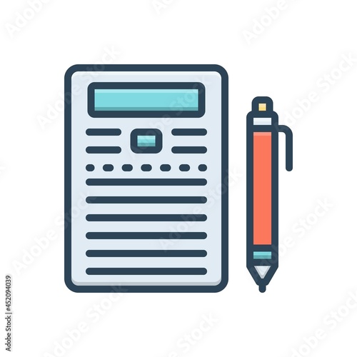 Color illustration icon for assignment