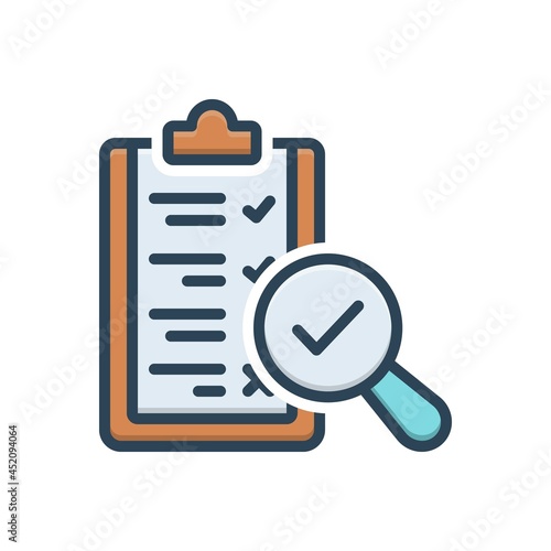 Color illustration icon for evaluations
