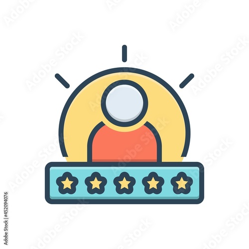 Color illustration icon for experiencing
