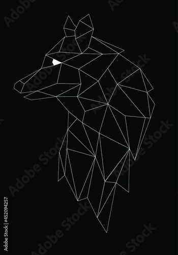 geometric wolf modern design on illutration