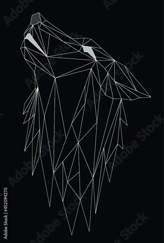 geometric wolf modern design on illutration