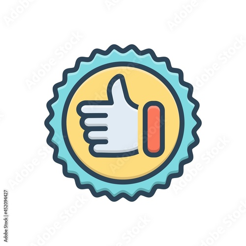 Color illustration icon for endorsement © WEBTECHOPS