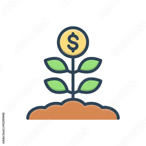 Color illustration icon for grows