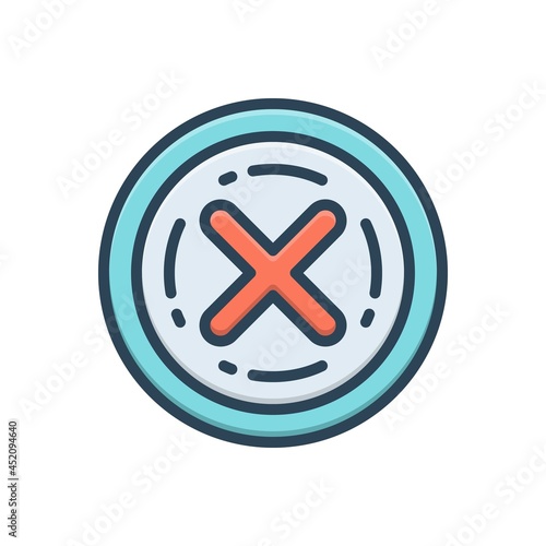 Color illustration icon for elimination