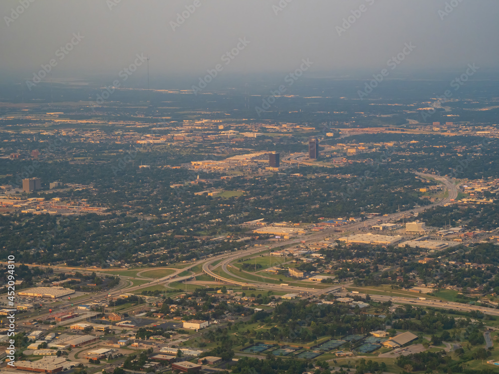Obraz premium Aerial view of the downtown Oklahoma City