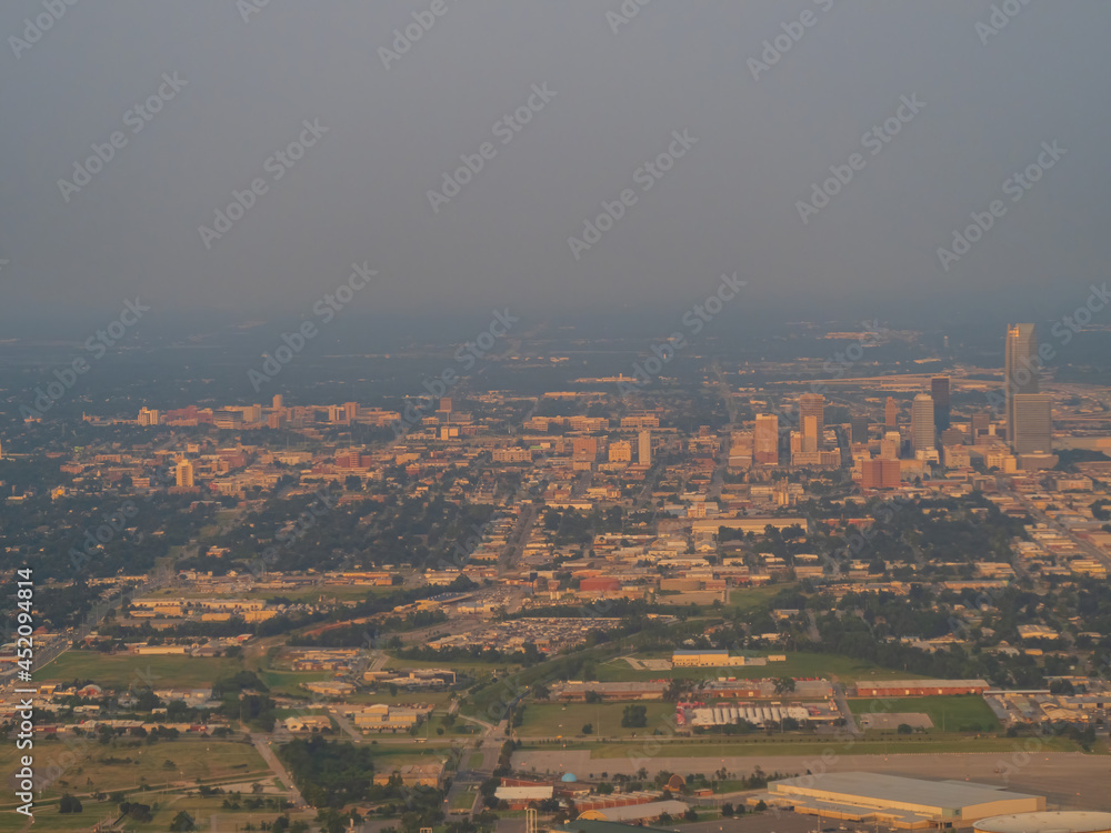 Aerial view of the downtown Oklahoma City