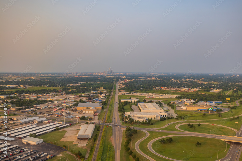 Aerial view of the downtown Oklahoma City