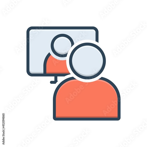 Color illustration icon for webcast
