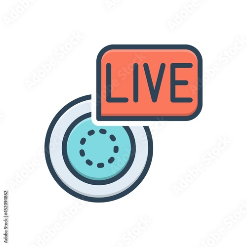 Color illustration icon for webcast