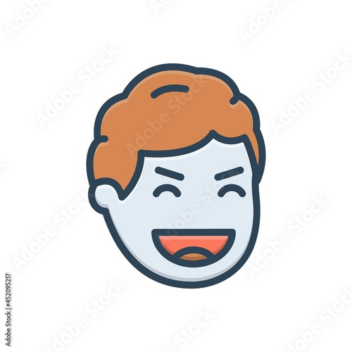 Color illustration icon for laughing