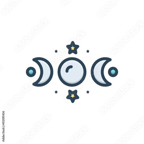 Color illustration icon for centuries