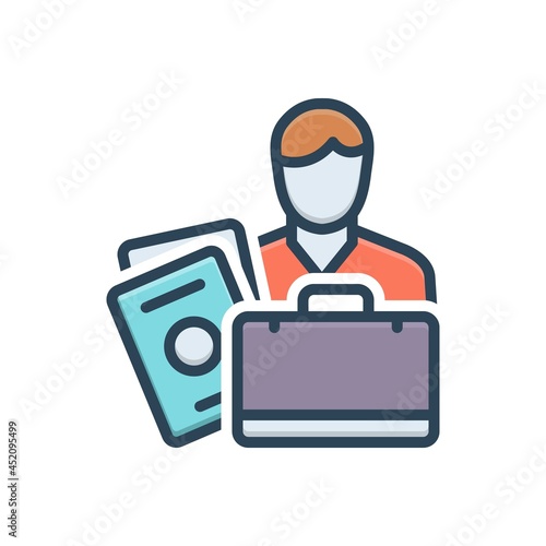 Color illustration icon for immigrants