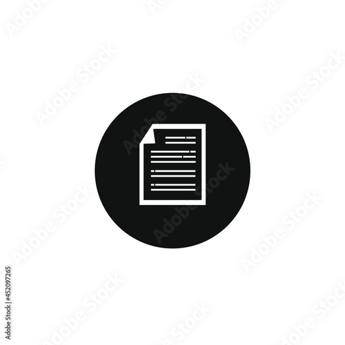 image of paper icon in a circle