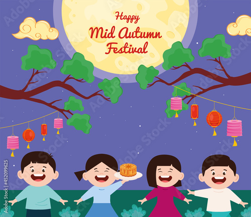 kids in mid autumn celebration