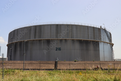 Oil storage tanks at the exxonmobil refinery in the Botlek harbor © André Muller