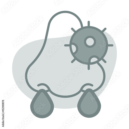 Nose Bleeding Healthcare Medical, vector graphic Illustration Icon.