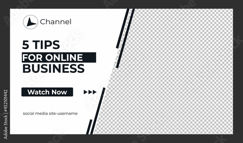 Editable Creative corporate social media web banner and youtube thumbnail template | Youtube live stream video thumbnail for marketing agency | video thumbnail | Youtube thumbnail