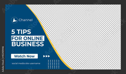 Editable Creative corporate social media web banner and youtube thumbnail template | Youtube live stream video thumbnail for marketing agency | video thumbnail | Youtube thumbnail