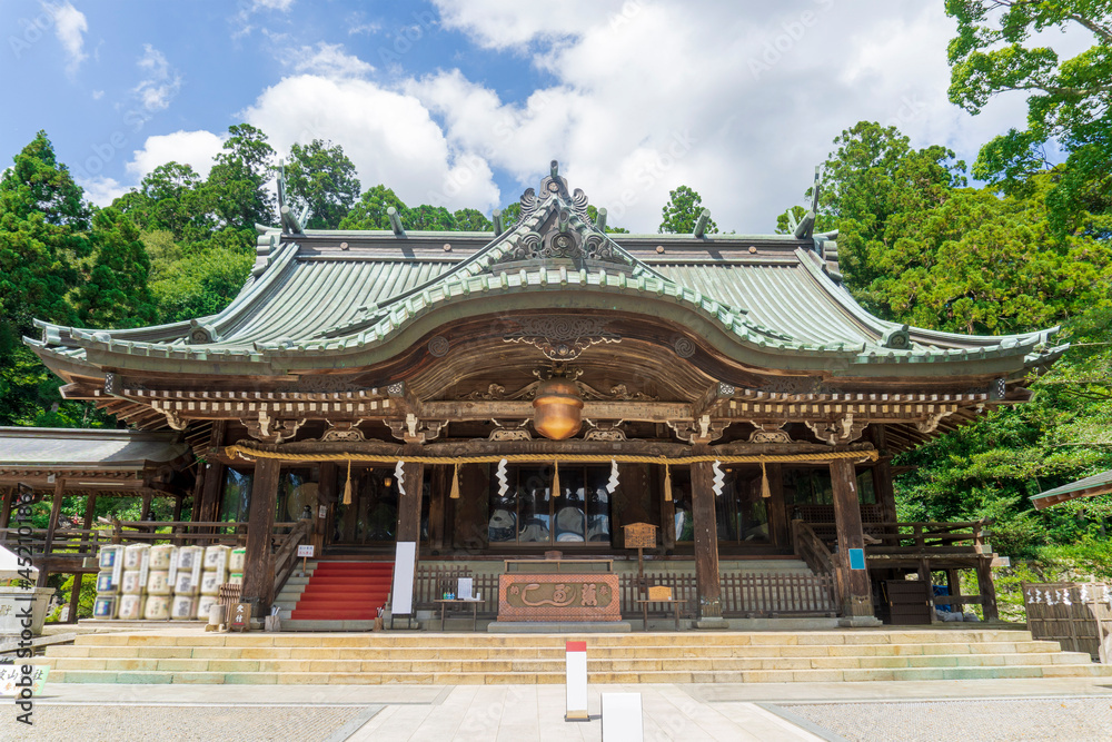 筑波山神社の拝殿の正面／日本茨城県つくば市