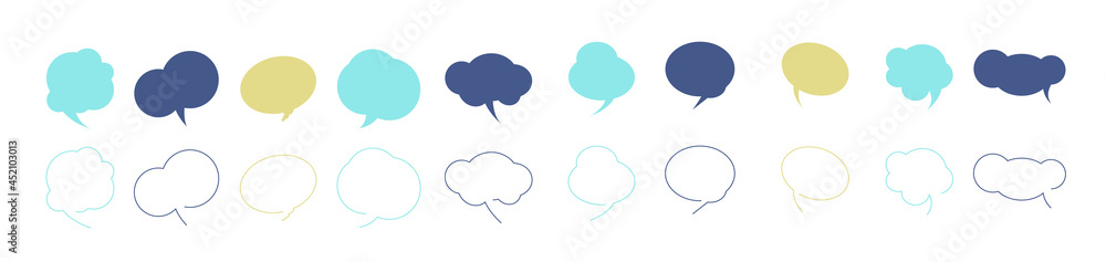 Colourful speech bubble communication icon concept. Vector illustration design for speak, discussion, chat and talking symbol Colourful speech bubble communication icon concept. Vector illustration design for speak, discussion, chat and talking symbol