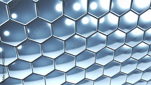 Hexagons silver geometric b...