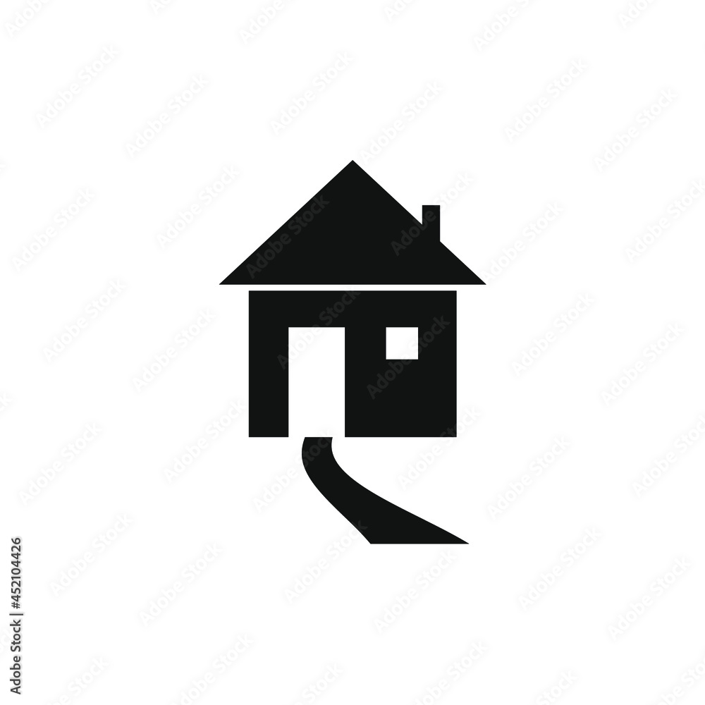 house and street icon vector image house and street icon vector image