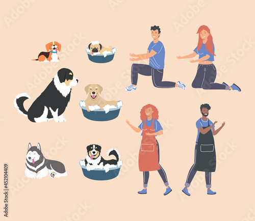 icons with people and dogs
