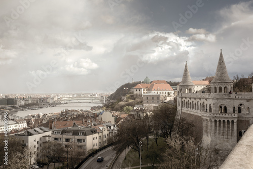 Old styled Budapest view from Fisherman's bastion © Yury Kirillov