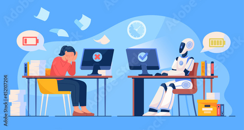 AI vs human mind concept