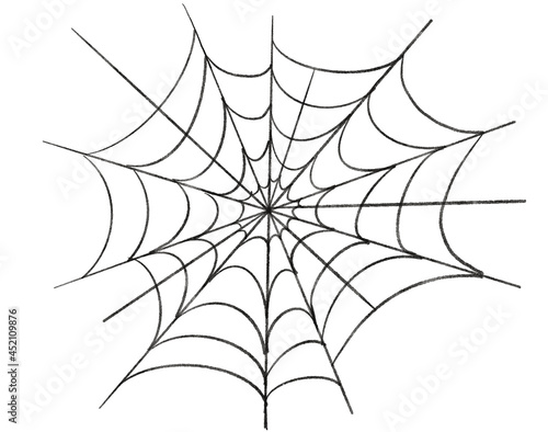 Watercolor spider web, Happy Halloween party. Decorative element for invitation