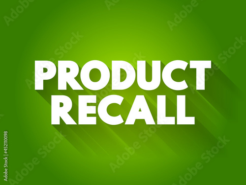 Product Recall text quote, concept background