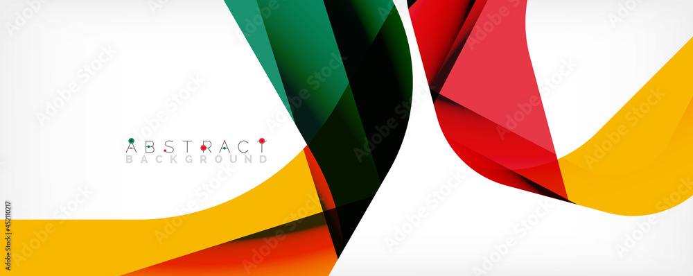 Minimal abstract background - color overlapping shapes on white with shadow lines. Vector Illustration For Wallpaper, Banner, Background, Landing Page Minimal abstract background - color overlapping shapes on white with shadow lines. Vector Illustration For Wallpaper, Banner, Background, Landing Page