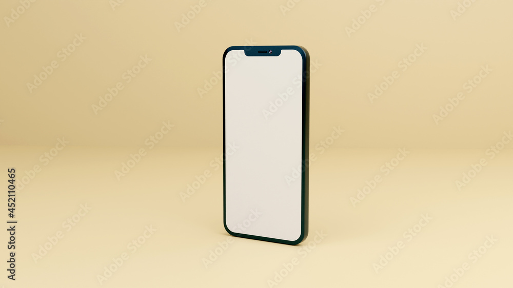 Full screen black smartphone mockup design with mobile app presentation template Full screen black smartphone mockup design with mobile app presentation template